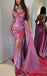 Sexy Off Shoulder Side Slit Mermaid Long Prom Dress,SWS2134