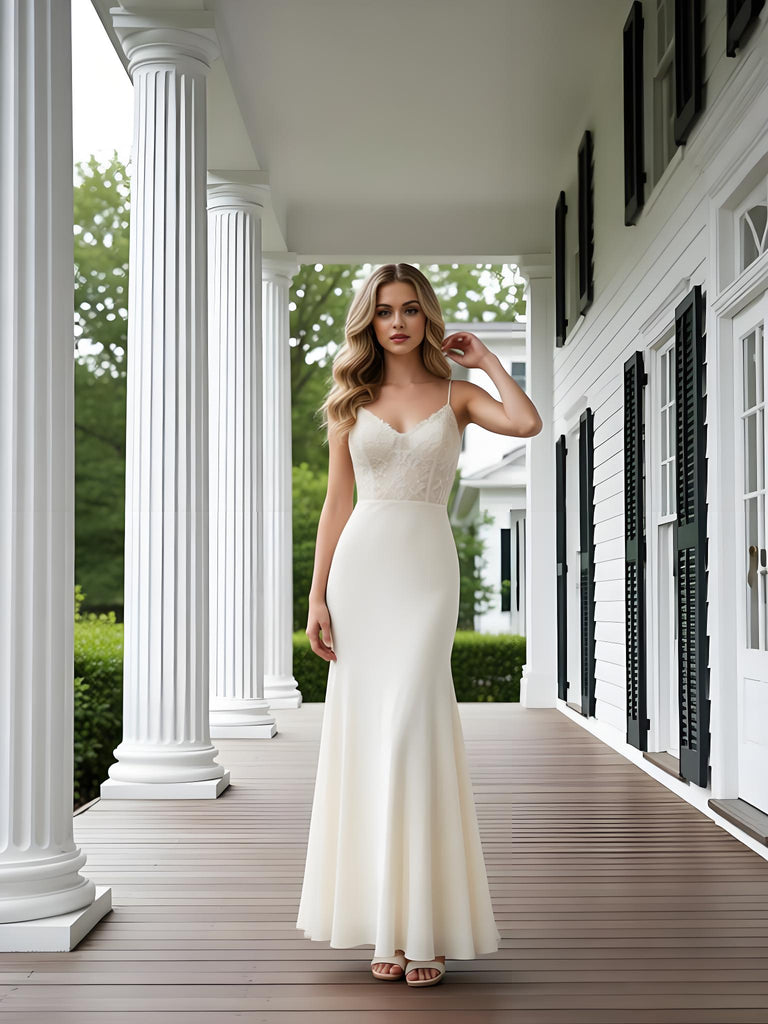 Sexy V-Neck Spaghetti Straps Sleeveless Mermaid Long Prom Party Dress,SWS2604