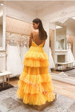 Elegant V-neck Sleeveless A-line Long Prom Dress,SW2027