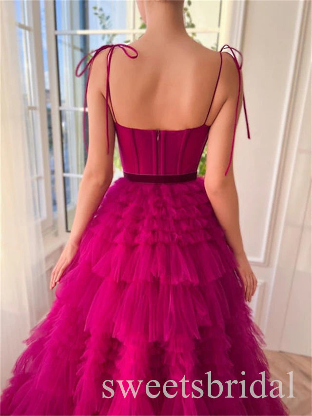 Elegant Spaghetti Straps Sweetheart Sleeveless A-line Long Prom Dress,SWS2512