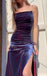 Elegant Square Sleeveless Side slit Mermaid Long Prom Dress,SW2032