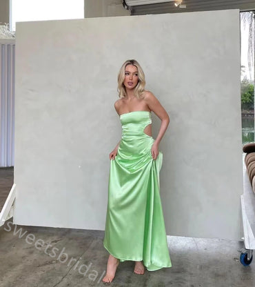Sexy Strapless Sleeveless A-line Long Floor Length Prom Dress,SWS2333