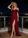 Sexy Off Shoulder High Low Side Slit Sleeveless A-Line Long Prom Party Dress,SWS2605