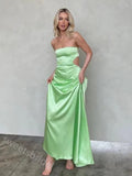 Sexy Strapless Sleeveless A-line Long Floor Length Prom Dress,SWS2333