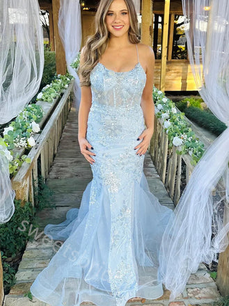 Charming Scoop Sleeveless Mermaid Floor Length Prom Dress,SWS2233