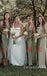 Mismatched V-neck Side Slit Mermaid Long Bridesmaid Dresses, SWE1442