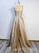 Sparkly Sweetheart Sleeveless Side Slit A-line Long Prom Dress,SWS2514