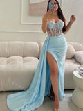 Sexy Sweetheart Side slit Mermaid Long Prom Dress,SWS2076