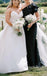 Black Ruffle One Shoulder Mermaid Long Bridesmaid Dresses, SWE1441