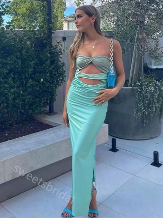 Sexy Sweetheart Sleeveless Sheath Floor Length Prom Dress,SWS2239