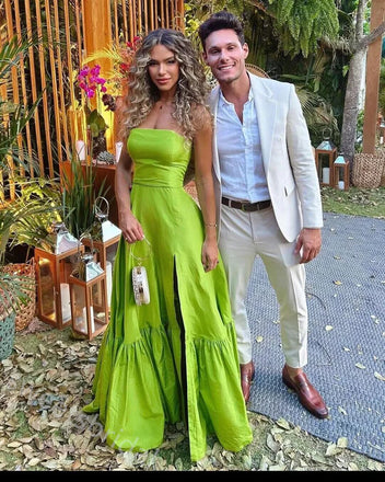 Elegant Sleeveless Side Slit A-line Long Floor Length Prom Dress,SWS2334