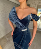 Sexy V-neck Slit Mermaid Long Prom Dress,SWS2133