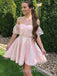 Elegant Off shoulder Sleeveless A-line Short Mini Homecoming Dress, BTW346