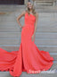 Elegant One Shoulder Sleeveless Mermaid Floor Length Prom Dress,SWS2534