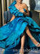 With Ruffles One Shoulder Sleeveless A-line Long Prom Dress,SWS2518