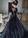 Elegant Scoop Long sleeves A-line Long Prom Dress,SWS2065
