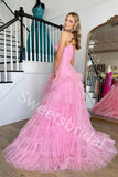 Elegant V-neck Sleeveless A-line Long Prom Dress,SW2023