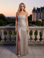 Sparkly Strapless Pleats Side Slit Mermaid Floor Length Prom Party Dress,SWS2582