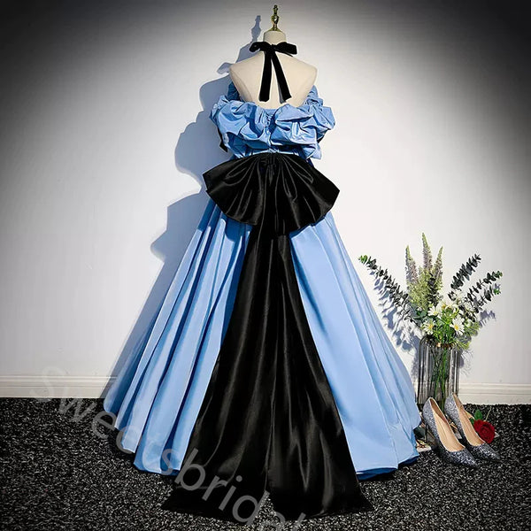Elegant Strapless Sleeveless A-line Floor Length Prom Dress,SWS2176