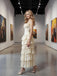 Vintage Sweetheart Ruffles Sleeveless A-Line Long Prom Party Dress,SWS2607