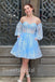 Elegant Off shoulder Sleeveless A-line Short Mini Homecoming Dress, BTW368