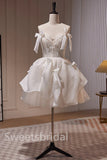 Elegant Sweetheart Bow knot Sleeveless A-line Short Mini Homecoming Dress, BTW359