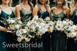 Mismatched Elegant V-neck Sleeveless A-line Long Bridesmaid Dressess, SWE1399