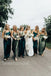 Mismatched Elegant V-neck Sleeveless A-line Long Bridesmaid Dressess, SWE1399