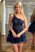 Elegant One shoulder Sleeveless A-line Short Mini Homecoming Dress, BTW3591