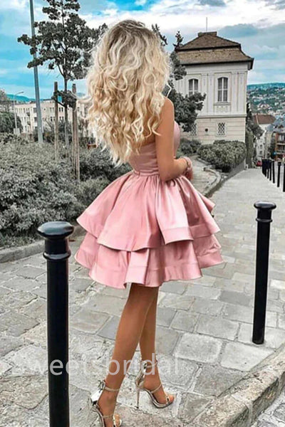 Sexy One shoulder A-line Short Mini Homecoming Dress, BTW378