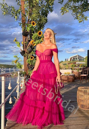 Elegant Off shoulder Sweetheart A-line Long Prom Dress,SW2005