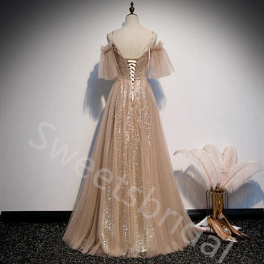 Elegant Sweetheart Off soulder A-line Long Prom Dress,SW2009