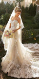 Elegant Sweetheart Sleeveless Mermaid Lace applique Wedding Dresses,DB0338