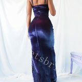 Elegant Square Sleeveless Side slit Mermaid Long Prom Dress,SW2032