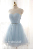 Elegant Scoop Sleevelless A-line Short Mini Homecoming Dress, BTW371