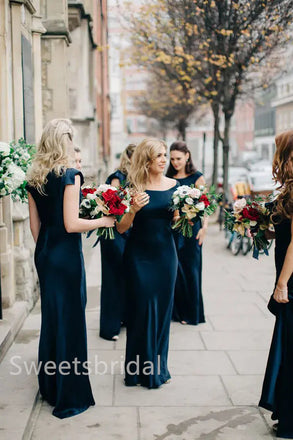 Elegant Sleeveless Simple Mermaid Long Bridesmaid Dressess, SWE1406