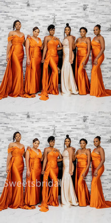 Mismatched Sexy One shoulder Sleeveless Simple Mermaid Long Mermaid Dressess, SWE1383