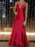 Elegant V-neck Sleeveless A-line Long Prom Dress,SWS2114