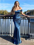Sexy Off Shoulder Sleeveless Mermaid Long Prom Dress,SWS2089