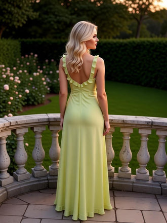 Stylish Ruffles Sweetheart Sleeveless Slit Mermaid High-Low Prom Party Dress,SWS2574