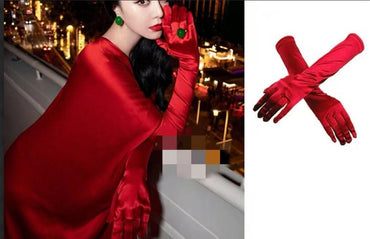 Elegant Elbow Satin Simple Satin Long Bridal Gloves, SG01