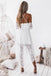 Unique White Lace Backless High Low Homecoming Dress, BTW222