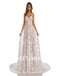 Lvory Lace Chiffon Sweetheart A-line Applique Floor-length Wedding Dresses,DB0175