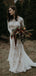 Mermaid Round Neck Long Sleeves Lace Long Wedding Dresses.DB10043