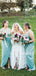 Charming V-neck Side Slit Wedding Bridesmaid Dresses, SW1189