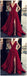 Cheap Burgundy Deep V Neck A Line Sleeveless Side Slit Long Prom Dresses, SW1020
