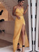 Simple Spaghetti Strap Sleeveless Side Slit Floor Length Long Prom Dresses, MD471