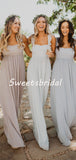 Charming Spaghetti Strap Sleeveless Chifon Party Dresses Long Bridesmaid Dresses, SW1112