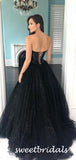 Simple Sweetheart A-line Tulle Sequin Long Prom Dresses.SW1179