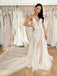 Simple Sexy V-neck Spaghetti straps A-line Wedding Dresses,  DB0203